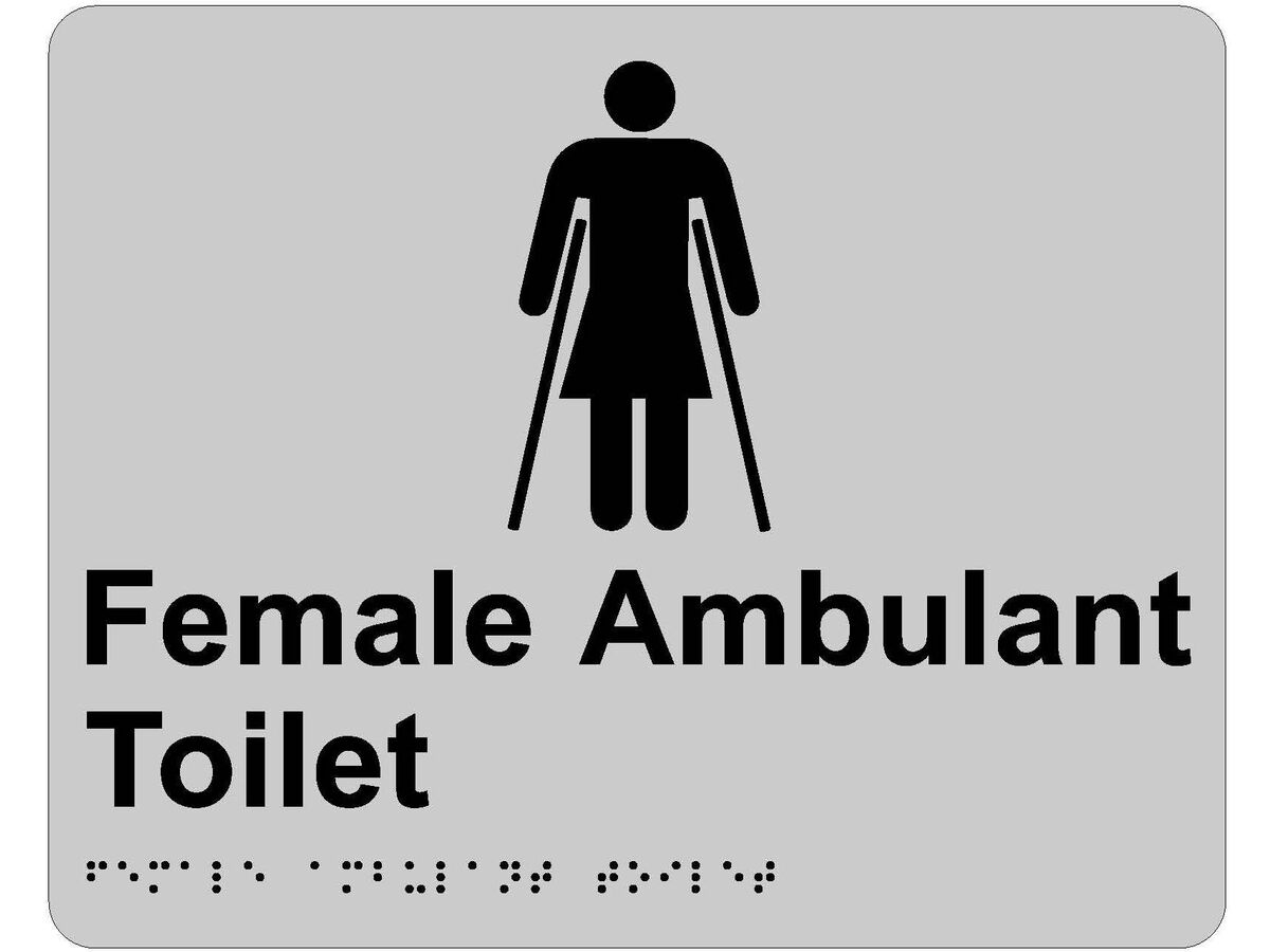 RBA Tactile Sign Female Ambulant Stainless Steel