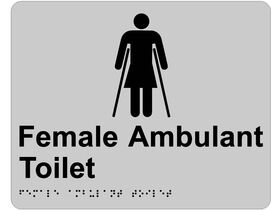 RBA Tactile Sign Female Ambulant Stainless Steel