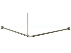 RBA Shower Curtain Rail 90 Degree 1635mm x 1500mm Stainless Steel