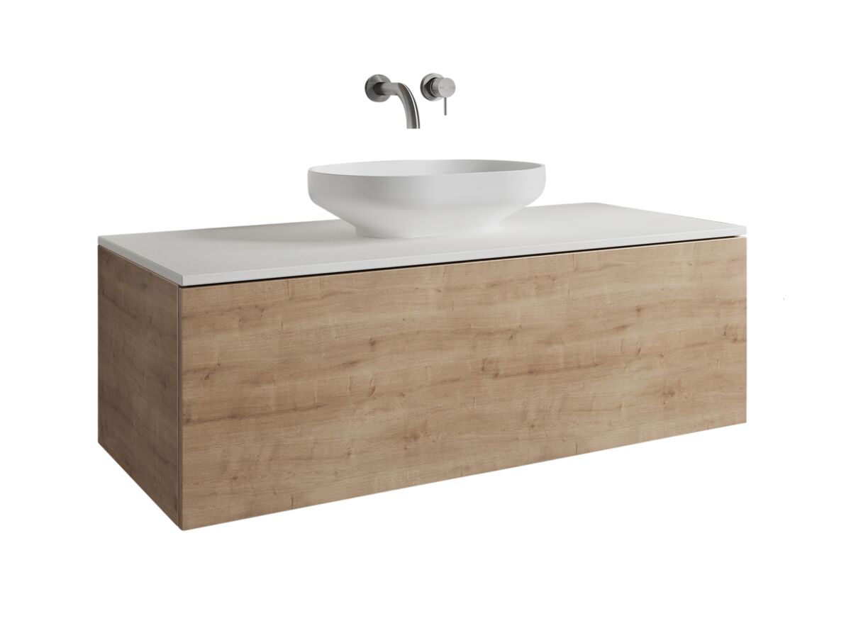 Omvivo Venice 1200mm Wall Hung Vanity Unit Timber with Timber Top from