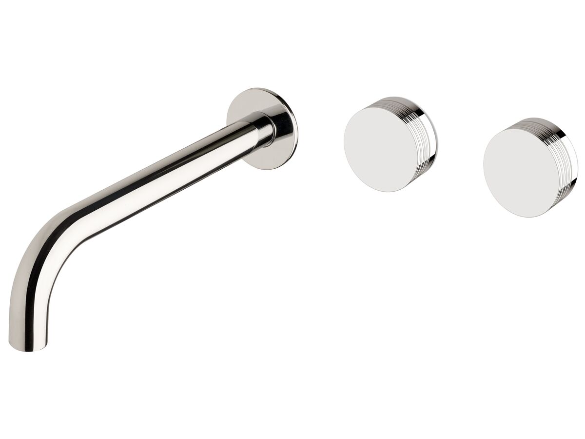 Milli Pure Wall Bath Hostess System 250mm Right Hand with Cirque Textured Handles Chrome