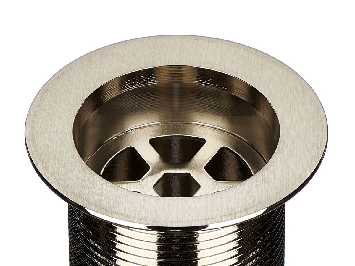 Mizu Drift 40mm Traditional Plug and Waste with Overflow Brushed Nickel from Reece
