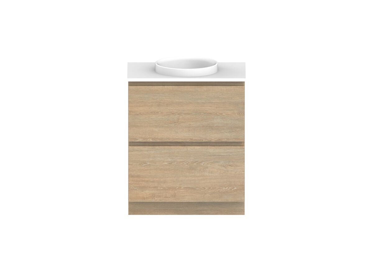 Posh Domaine Plus All-Drawer Twin 750mm Floor Mounted Vanity Unit Caesarstone Top (No Basin)