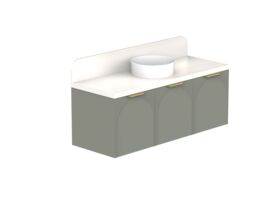 ADP Archie by Alisa & Lysandra All Door Wall Hung Vanity Unit Centre Bowl 1350 Caesarstone