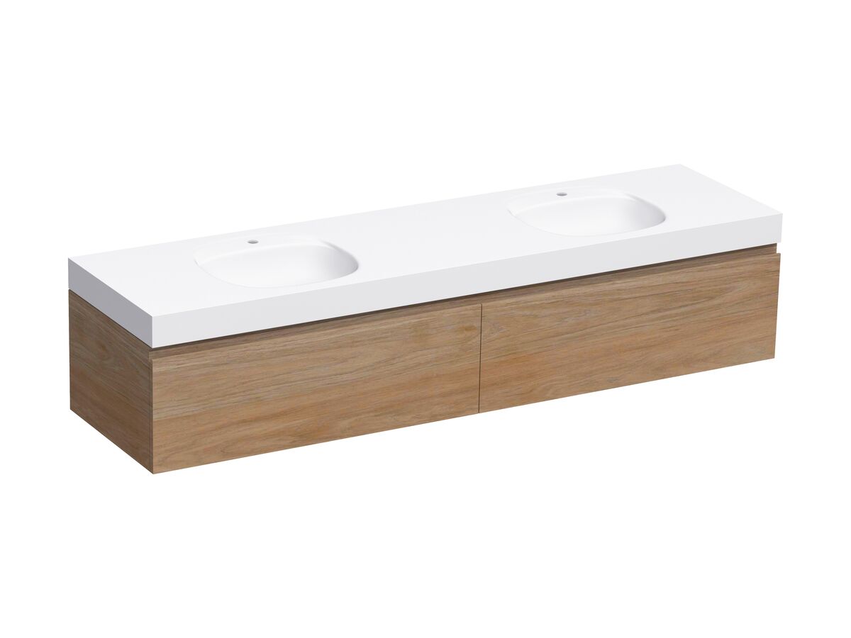 Kado Lussi 1800mm Wall Hung Vanity Unit Double Bowl with Two Soft Close