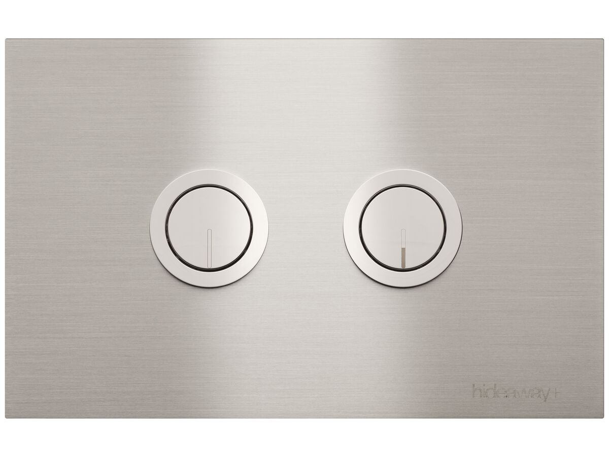 Hideaway+ Round Button Plate Inwall 148x232 Brushed Stainless Steel