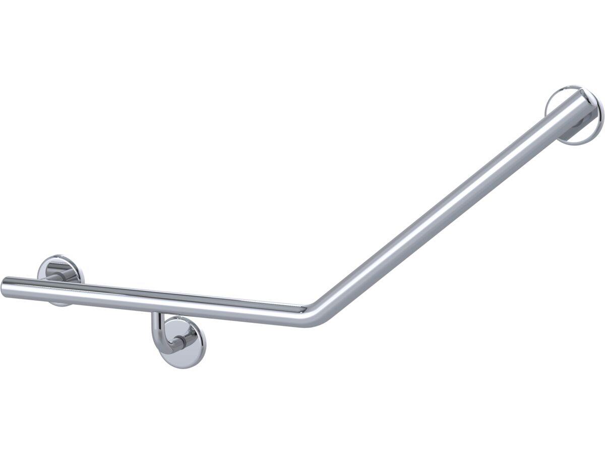 Mizu Drift 450 x 450 x 40 Degree Ambulant Toilet Grab Rail - Left Hand Polished Stainless