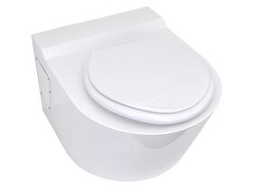 RBA Baraitric Toilet P or S Trap, Front or Rear Fixed, Stainless Steel Bowl, White Exterior (3 Star)