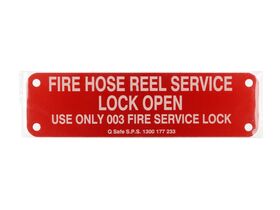 Fire Hose Reel Service Lock Open Use Only 003 Fire Service Lock 180 x 50mm RED Anodised Aluminium