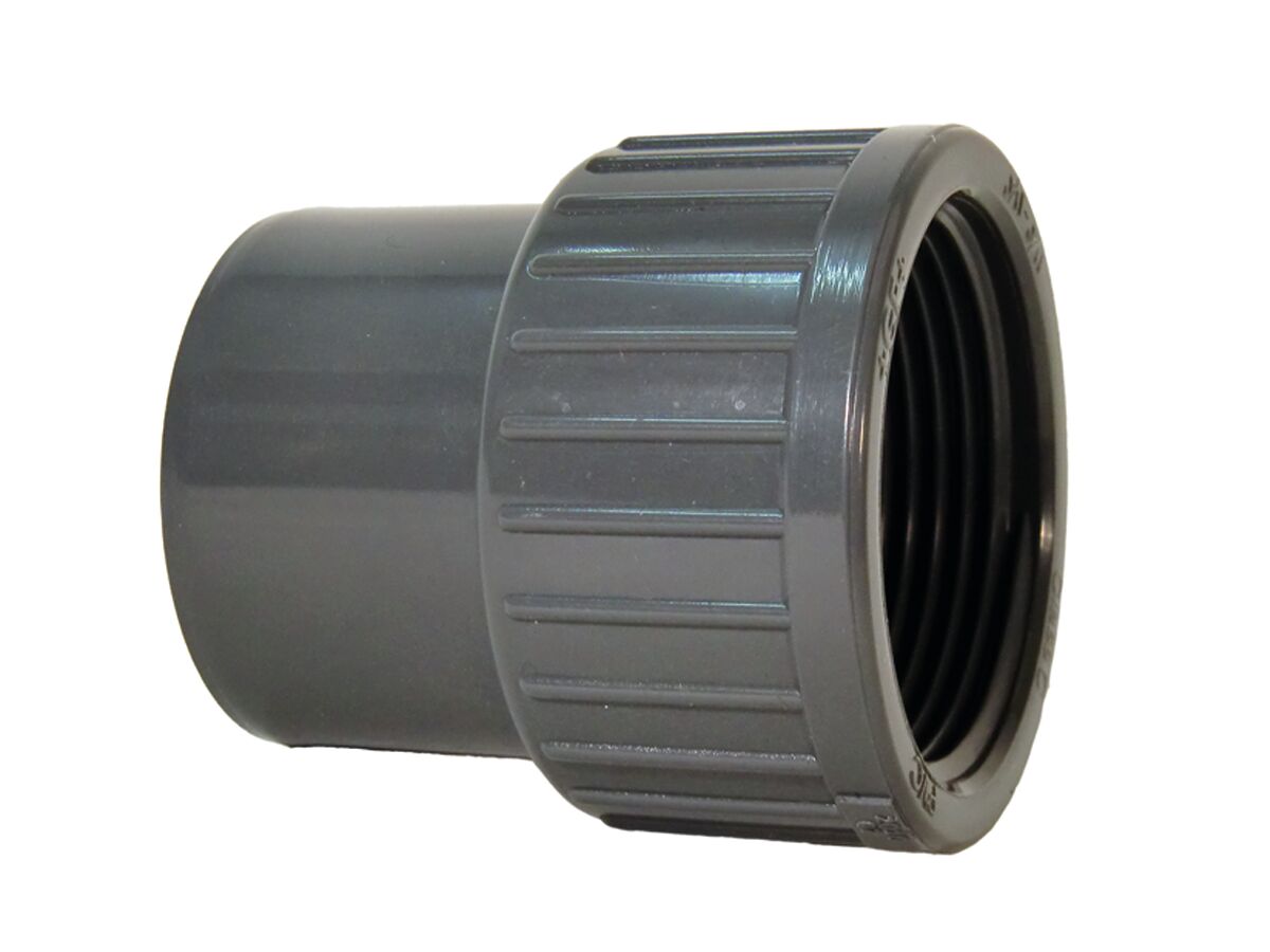 Schedule 80 PVCU Faucet Adaptor 50mm Plain Male x 50mm BSP Female