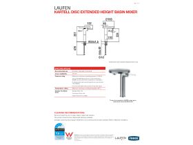 Technical Guide - Kartell Disc Extended Height Basin Mixer Chrome (4 Star)