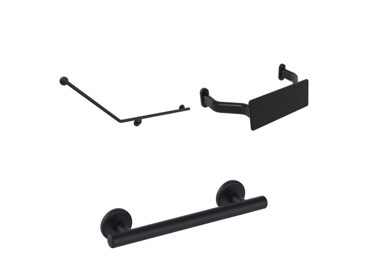 Mizu Drift 40 Degree Accessible WC Kit Right Hand Matte Black