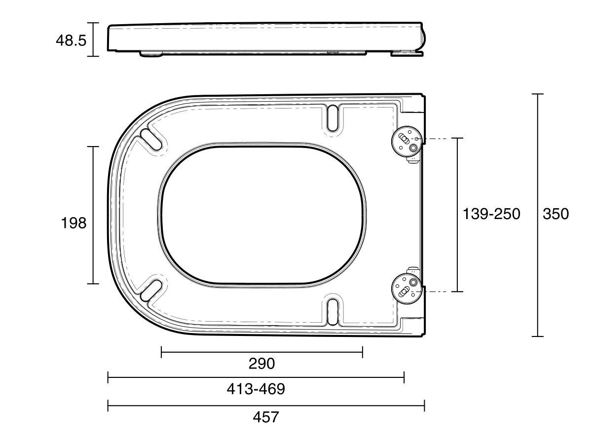 Roca The Gap Square Soft Close Quick Release Toilet Seat MK2 White from