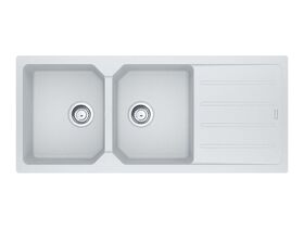 Franke Urban City UCG621 Granite Double Bowl Inset Sink with Drainer Polar White