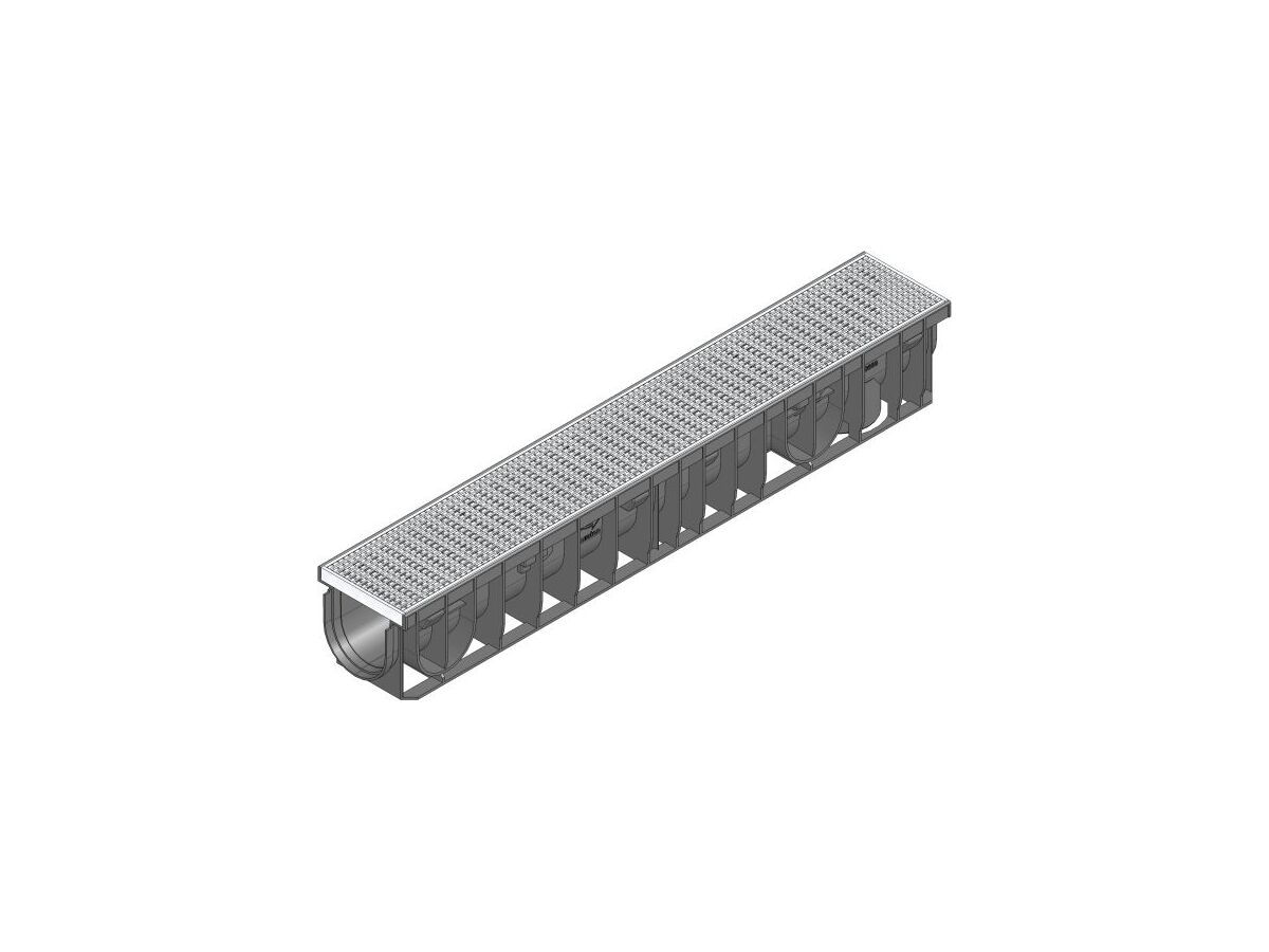 Graf Hauraton 100mm PP Channel with Stainless Steel H/G 1M