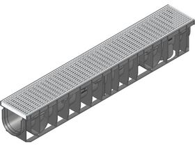 Graf Hauraton 100mm PP Channel with Stainless Steel H/G 1M