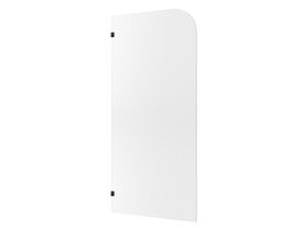Hero - Kado Lux Frameless Curved Left Fluted Panel with Wall Clips 1000mm Matte Black