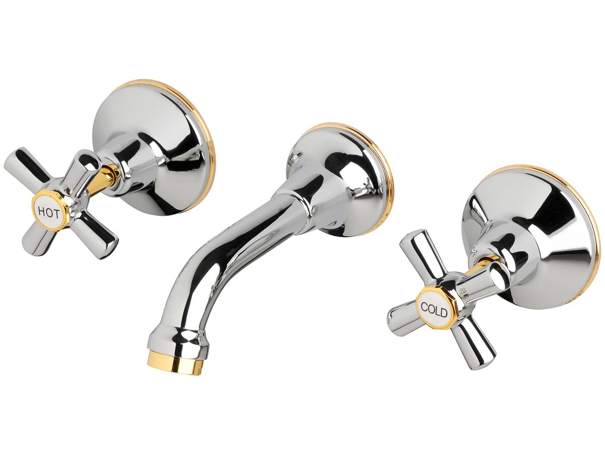 Posh Bristol Bath Set Chrome / Gold from Reece