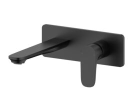 Mizu Silk Wall Basin/Bath Mixer Tap Set 184mm Matte Black (6 Star) Lead Free