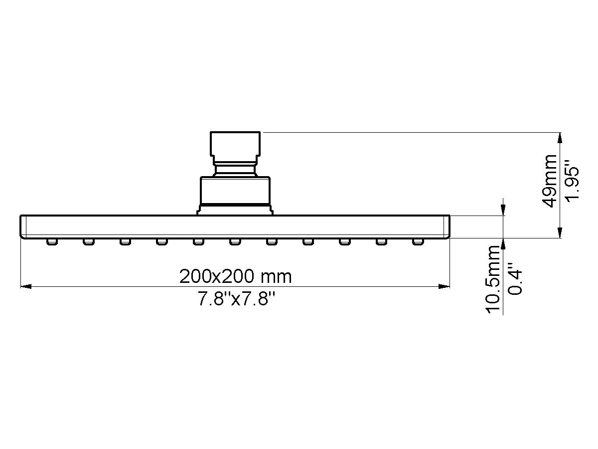 Nikles Quatre Brass Shower Head 200mm Chrome (3 Star)