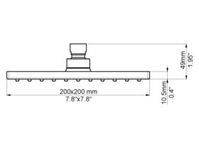 Nikles Quatre Brass Shower Head 200mm Chrome (3 Star)