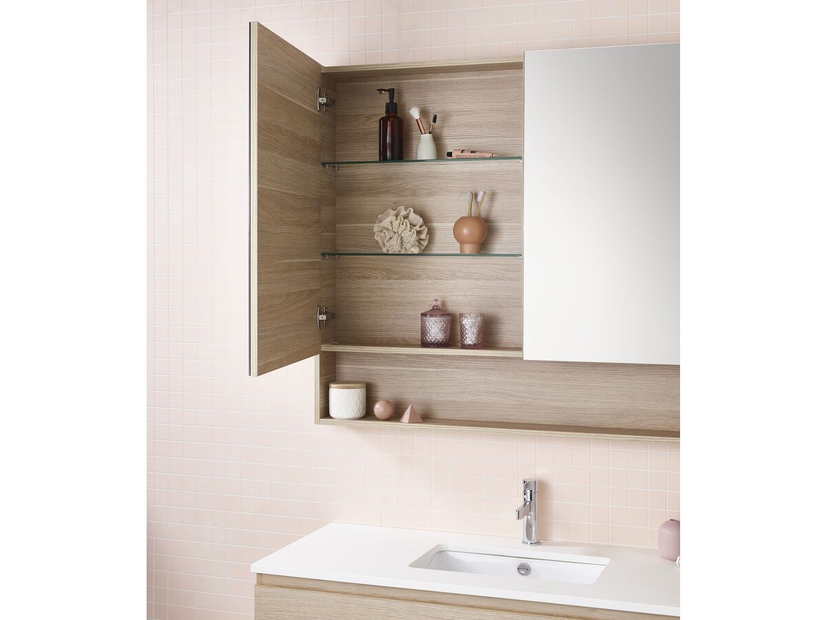 Posh Domaine 750mm x 1000mm Open Shelf Shaving 2 Door from Reece
