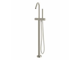 Milli Pure Floor Mounted Bath Mixer Tap with Handshower Trimset Brushed Nickel (3 star)