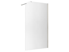 Hero - Kado Lux Frameless Curved Right Fluted Panel with Wall Channel 1200mm Brushed Nickel