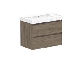 Roca Ona Vanity All Drawer Twin Centre Bowl 800mm Dark Elm