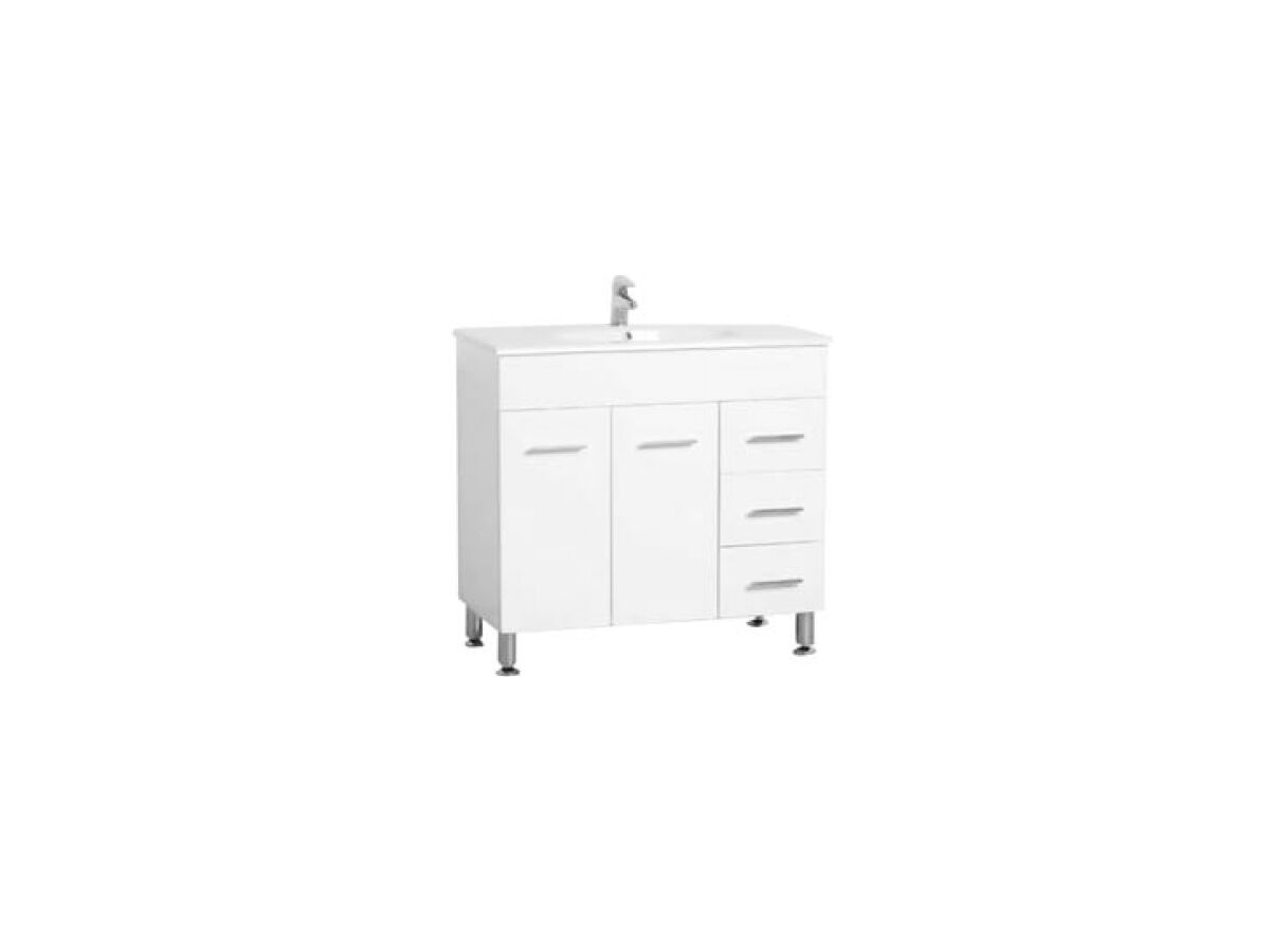 Posh Dominique 915mm Vanity Unit Oval 3 Taphole White/Chrome