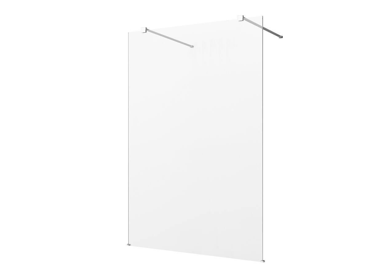 Kado Lux Fixed Shower Screen Panel Double Entry and Wall Support 1400mm Chrome