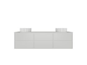 Kado Aspect Wall Hung Vanity Unit 1800mm Double Bowl 6 Drawer Corian 20mm Top