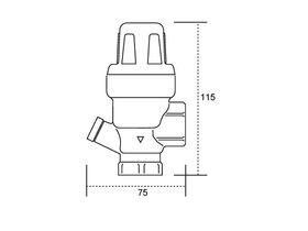 Nefa Pressure Relief Valve Right Angle Adjustable 150mm - 600kPa 20mm