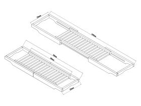 Mizu Bloc Adjustable Bath Rack Walnut