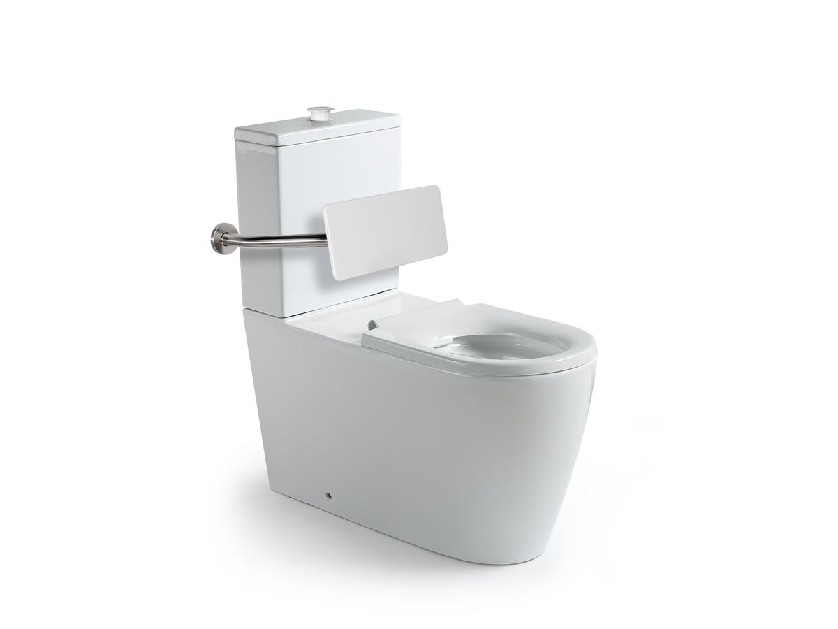 Wolfen 800 Close Coupled Back to Wall Toilet Suite Single Flap Seat with Back Rest White (4 Star)