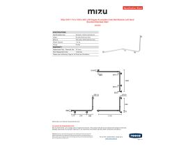 Specification Sheet - Mizu Drift 1110 x 1030 x 600 x 90 Degree Accessible Grab Rail Modular Left Hand Brushed Stainless Steel