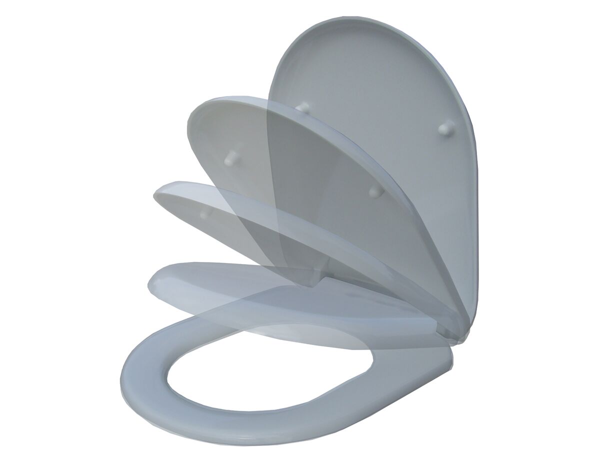 Haron D Shape Slow Close Toilet Seat White