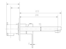 Mizu Bloc Wall Bath Mixer Set Matte Black