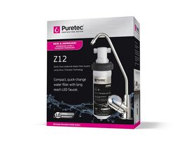 Puretec Z12 Quick-Twist Water Filter System with DFU130 Long Reach LED Faucet