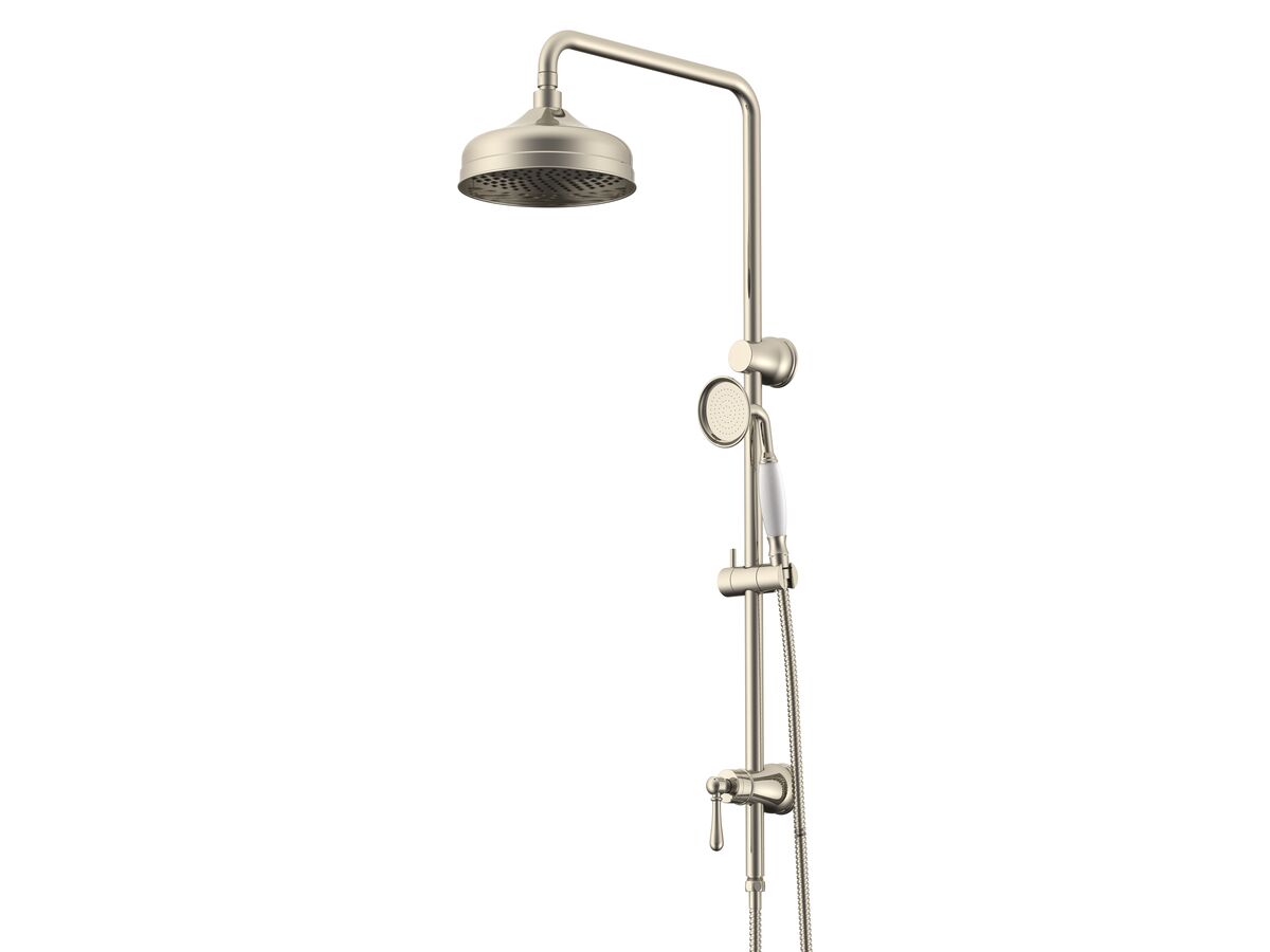 Milli Monument Twin Rail Shower with Bottom Rail Water Inlet Brushed Nickel (3 star)