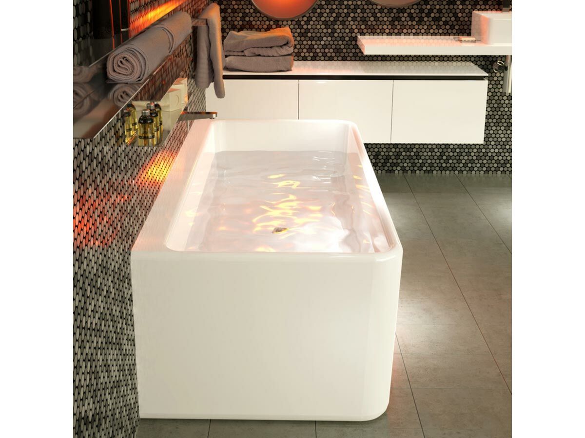 Caroma Cube Back To Wall FreestandingBath 1600 White from Reece