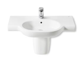 Roca Meridian Wall Basin Centre Bowl with Double Shelf 1 Taphole 850 x 460mm White
