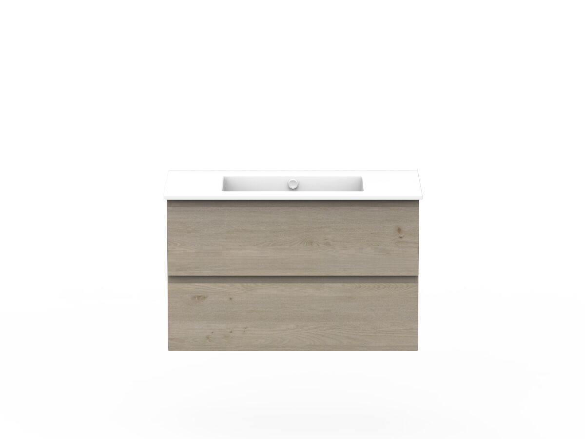 Posh Domaine 900mm Wall Hung Twin Vanity Unit AllDrawer Ceramic Top from Reece