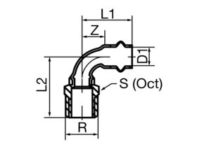 >B< Press Threaded Male Elbow