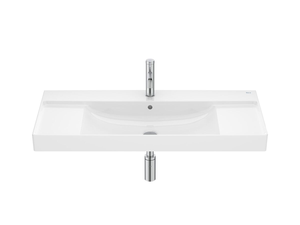 Roca Ona Wall Hung Basin 1000mm x 460mm 1 Taphole with Overflow White