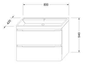 Mizu Soothe Wall Hung Vanity Unit 2 Drawer 1 Taphole 800mm White
