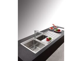 Franke Neptune Plus NPX621 Double Bowl Sink with Left Hand Bowls Right Hand Drainer 1160mm Stainless Steel