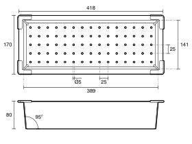 Technical Drawing - Memo Universal Colander (Suits Bowls with 400mm Depth)