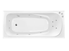 Posh Solus MKII Rectangle Spa with 12 Chrome Jets and Auto Heat Pump Spa 1675 White