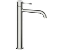Mizu Drift Extended Basin Mixer Curve Spout Brushed Nickel (6 Star)